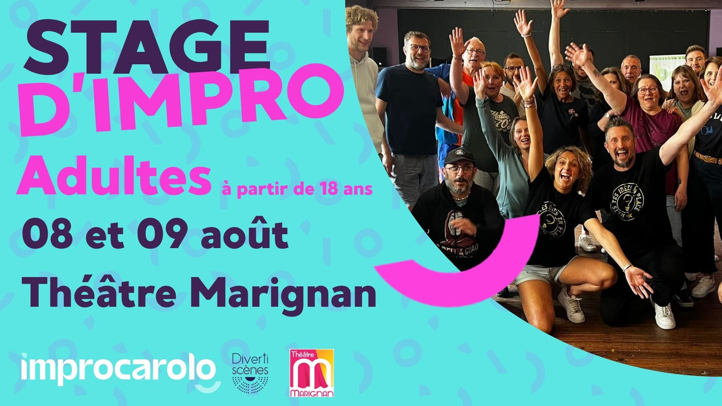 Stage d'impro pour adultes- 8 & 9 août